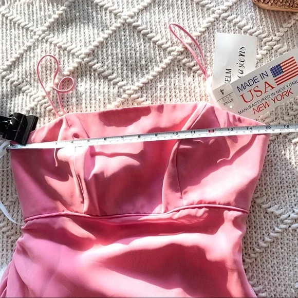 NWT JIM HJELM Special Occasion Bridesmaid Chiffon Satin Maxi Pink Dress Size 4 Dresses
